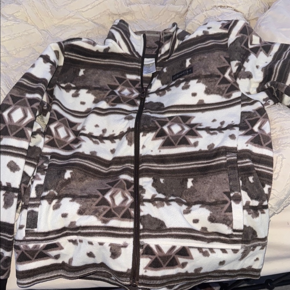 Cinch Brown and Cream Fleece Jacket